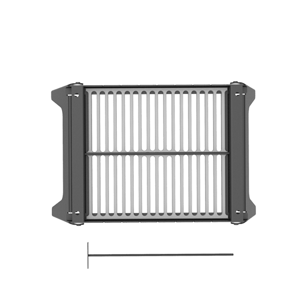 Подставка костровая с решеткой гриль Grillver на 7 шампуров 