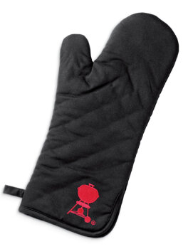 Рукавица Weber для работы на гриле с красным логотипом, черная